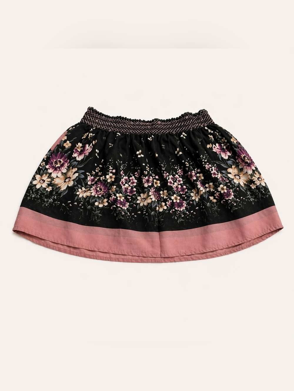 Charlotte Russe Floral Mini Skirt Size M Black Pink Flowy